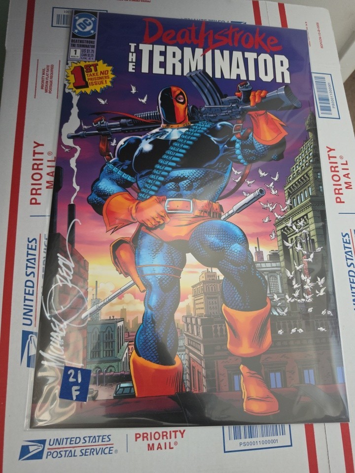 DEATHSTROKE THE TERMINATOR SIGNED PRINT(~11"X17")/MIKE ZECK W/COA DEATHSTROKE THE TERMINATOR SIGNED PRINT(~11"X17")/MIKE ZECK W/COA