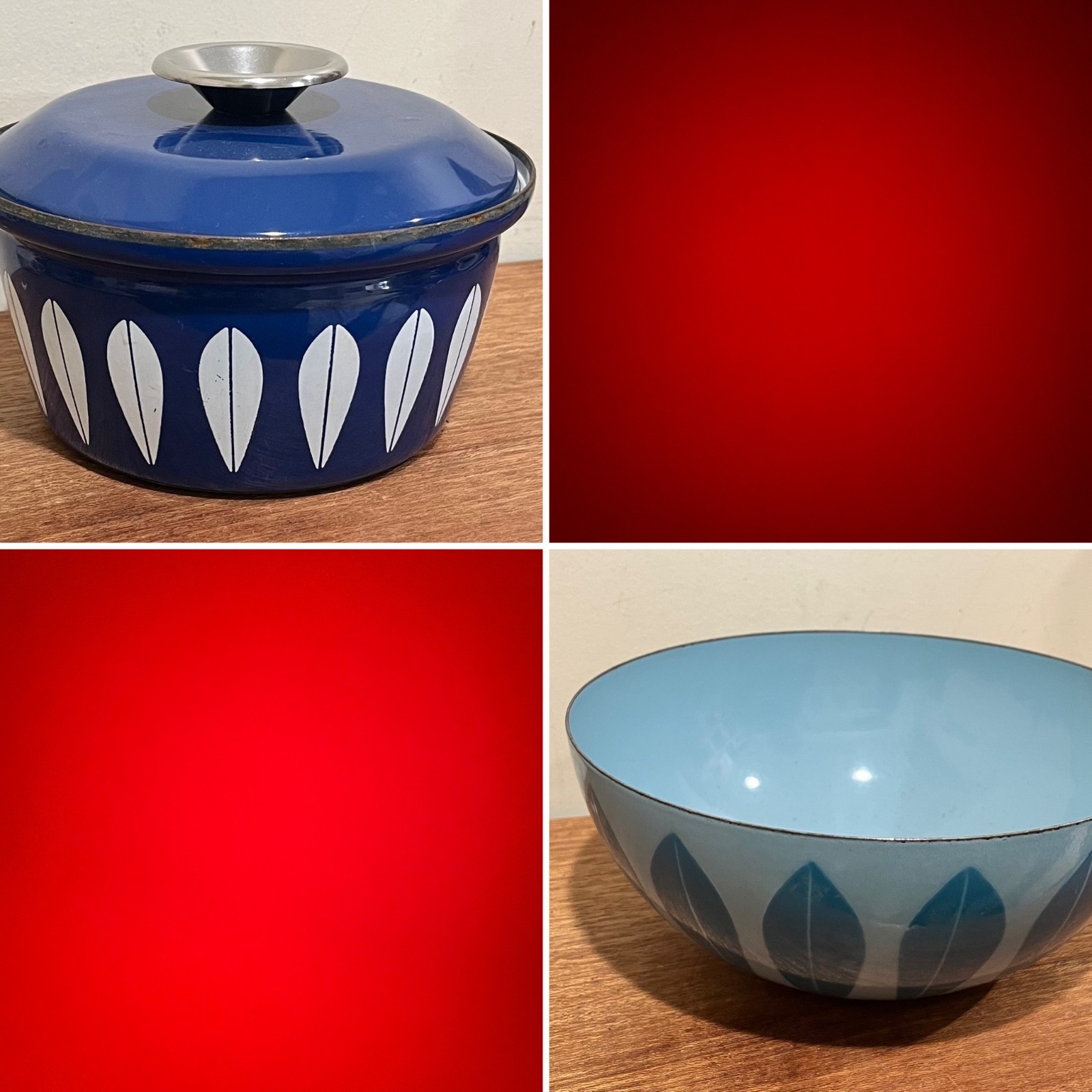 Vintage Catherineholm 8" Lotus Po And 9.5" Lotus Bowl MCM Vintage Catherineholm 8" Lotus Po And 9.5" Lotus Bowl MCM