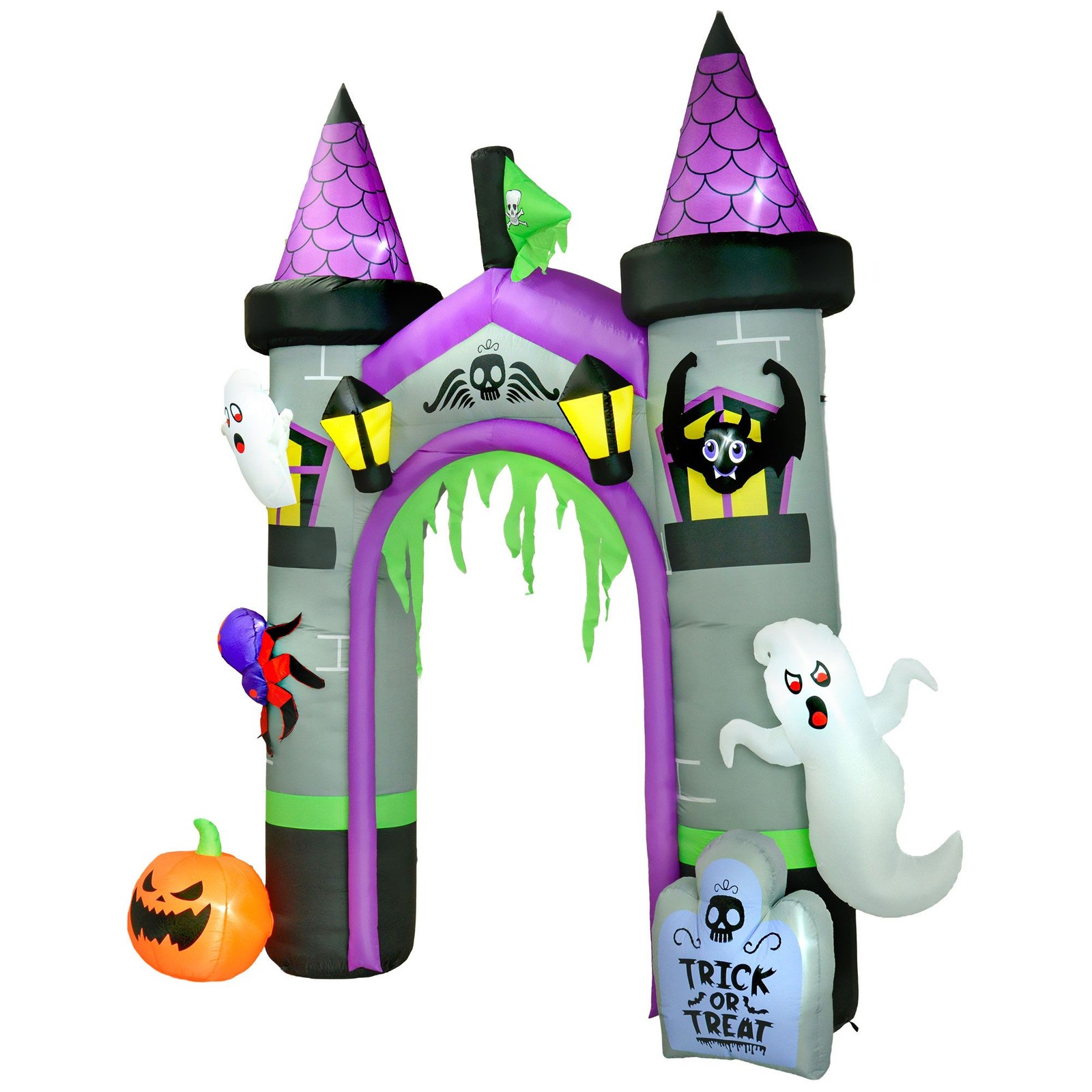 12ft Large Inflatable Halloween Archway with Ghost, Pumpkin, Spider and Bat 12ft Large Inflatable Halloween Archway with Ghost, Pumpkin, Spider and Bat