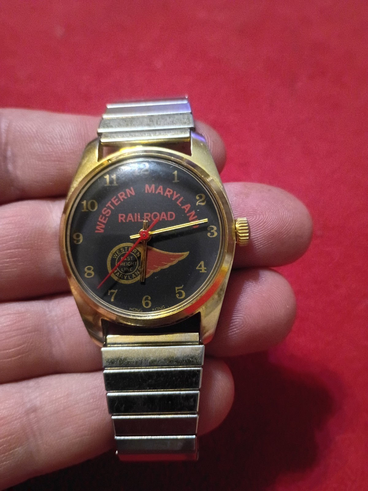 Vintage Western Maryland Railroad Wind Up Watch tested Works RARE Vintage Western Maryland Railroad Wind Up Watch tested Works RARE