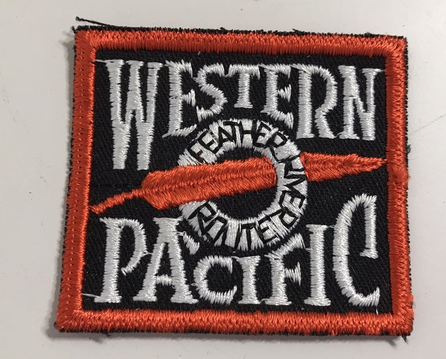 Vintage Western Pacific Railroad Patch Feather River Route Gauze Back 1950s 1960 Vintage Western Pacific Railroad Patch Feather River Route Gauze Back 1950s 1960