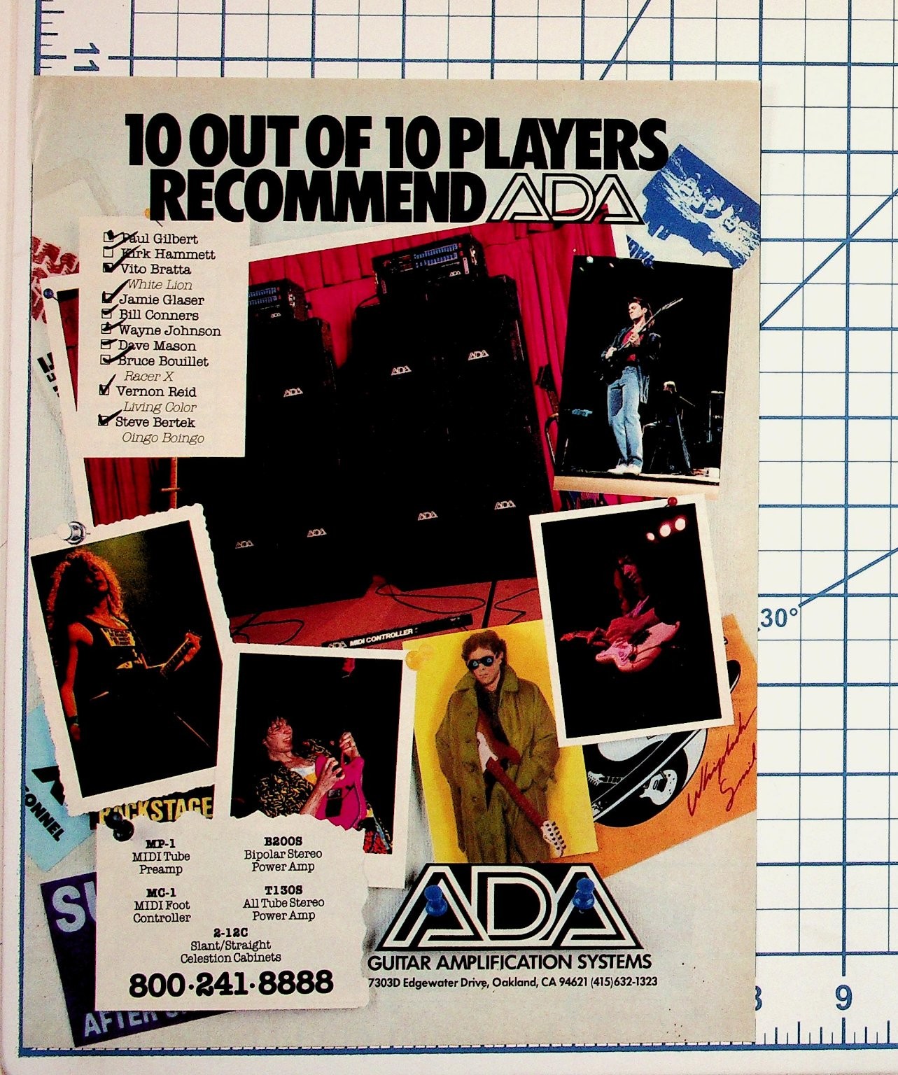 ADA Guitar Amps Ad Feat. Kirk Hammett Paul Gilbert Vernon Reid 80s Music ADA Guitar Amps Ad Feat. Kirk Hammett Paul Gilbert Vernon Reid 80s Music