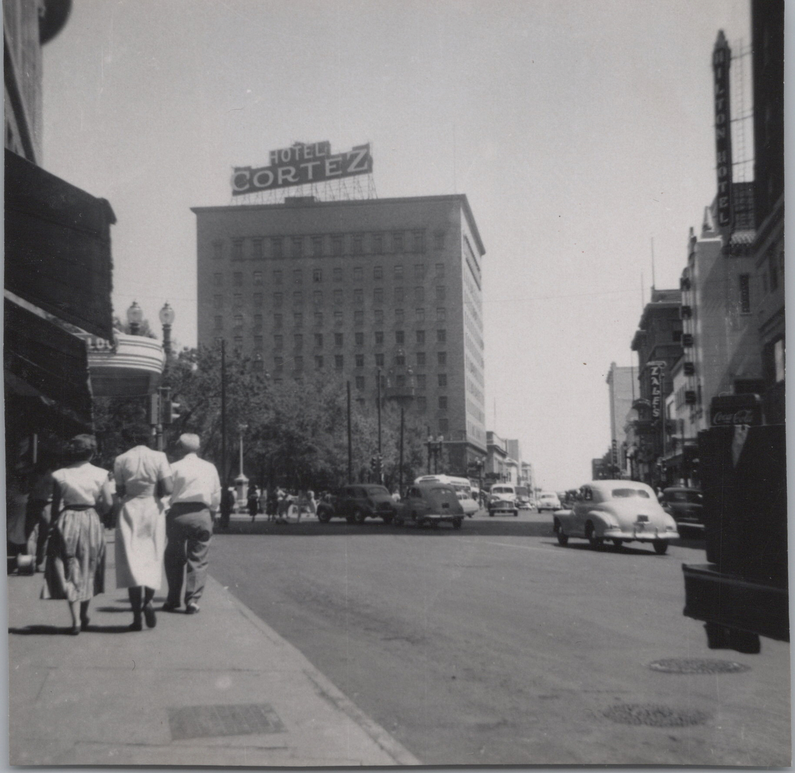 1951 El Paso Hotel Cortez Main Street Scene 3x3 Original Photo 1951 El Paso Hotel Cortez Main Street Scene 3x3 Original Photo