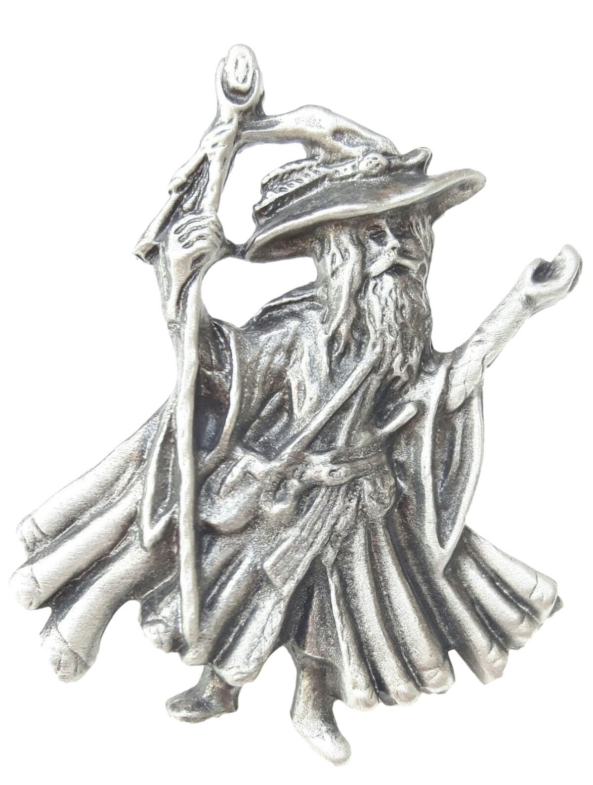 Merlin Handcrafted From English Pewter Brooch Merlin Handcrafted From English Pewter Brooch