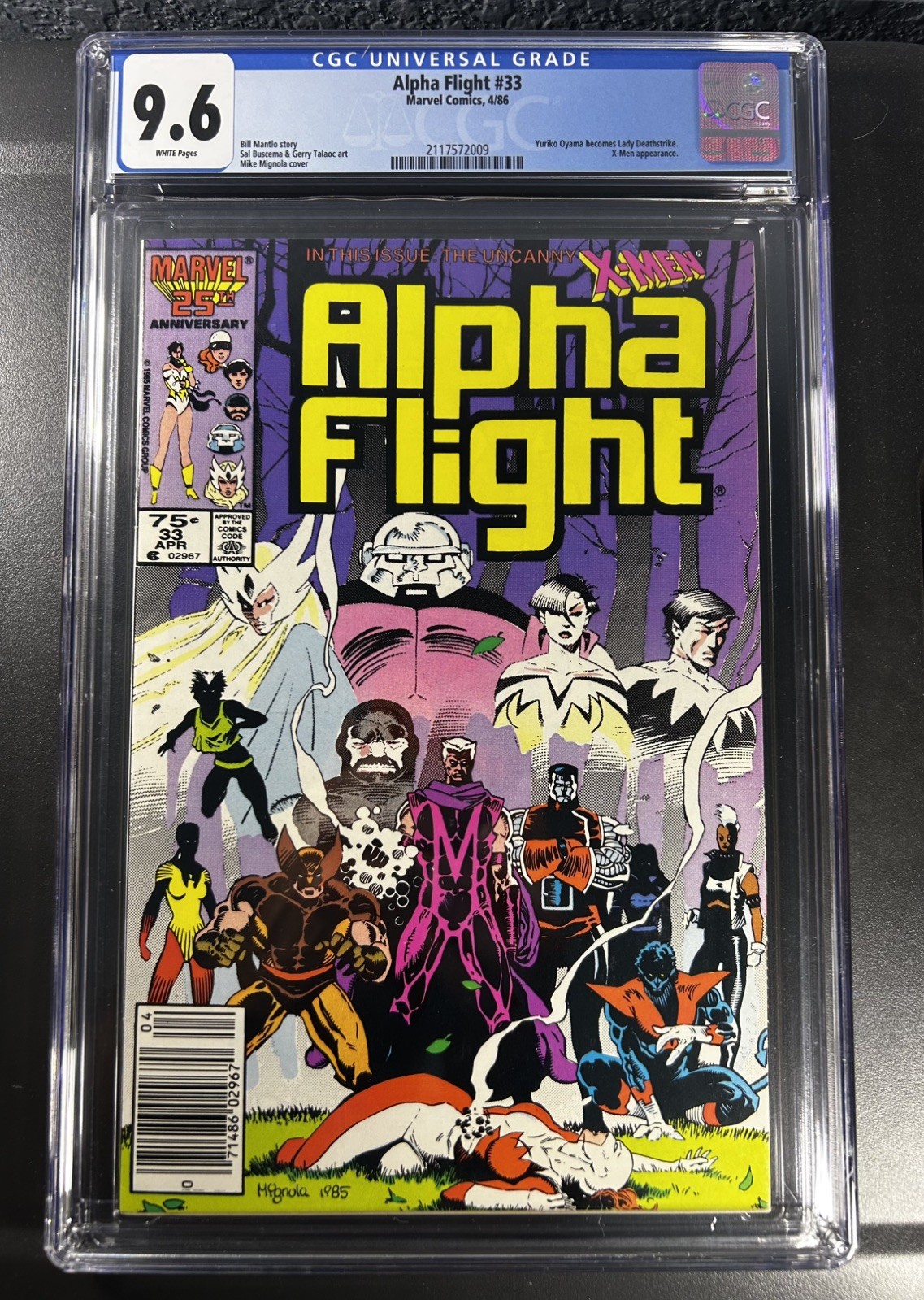 Alpha Flight #33 Marvel 1986 1st Lady Deathstrike X-Men Appearance CGC 9.6 NM+