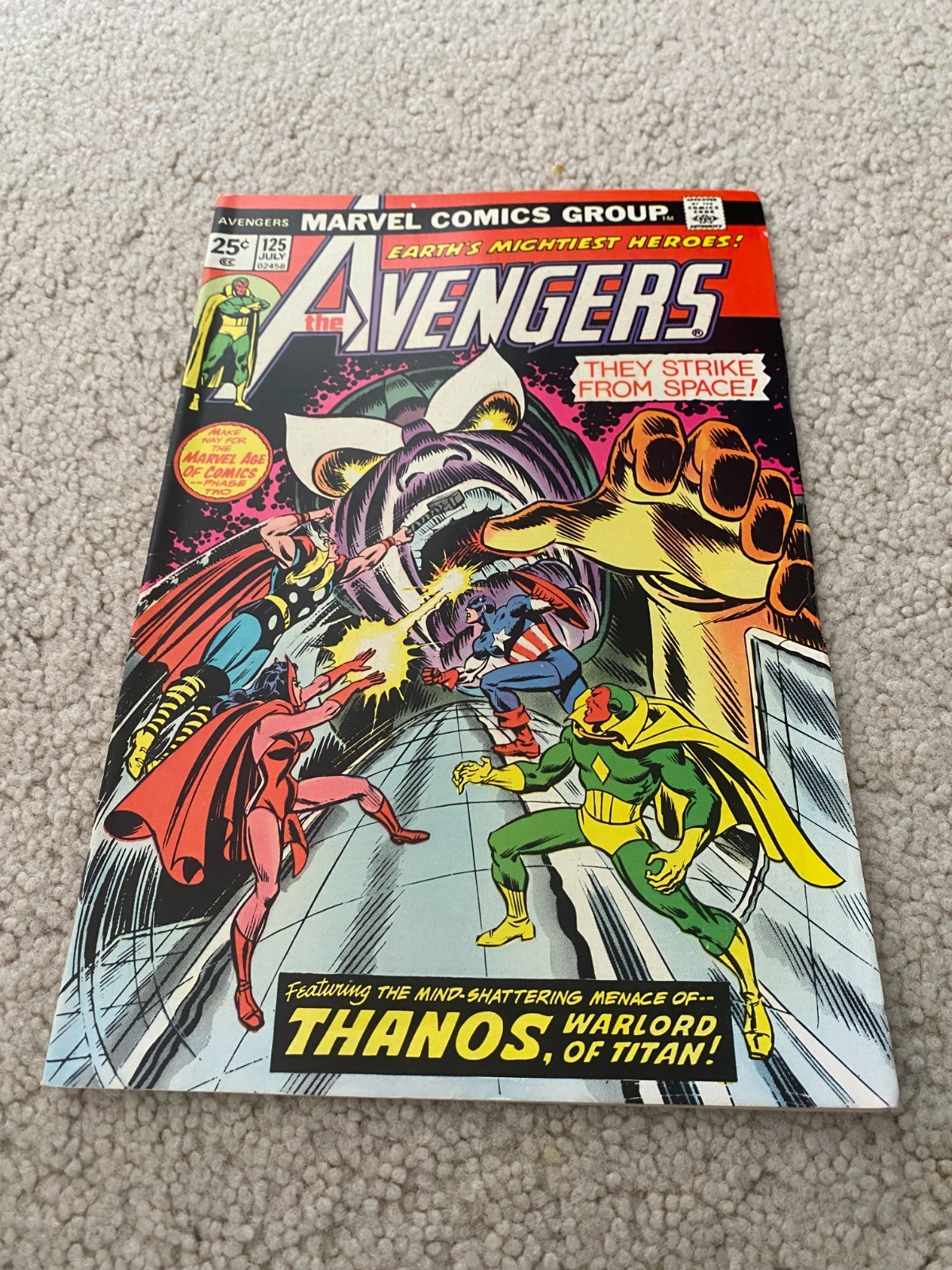 Avengers 125 VF+ 8.5 High Grade Iron Man Captain America Thor Vision Avengers 125 VF+ 8.5 High Grade Iron Man Captain America Thor Vision