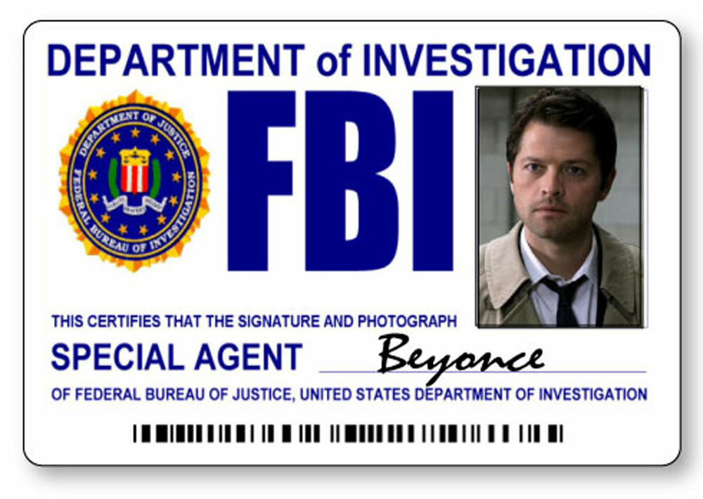 ANGEL CASTIEL AGENT BEYONCE SUPERNATURAL NAME BADGE W/ PIN & BUTTON HALLOWEEN ANGEL CASTIEL AGENT BEYONCE SUPERNATURAL NAME BADGE W/ PIN & BUTTON HALLOWEEN
