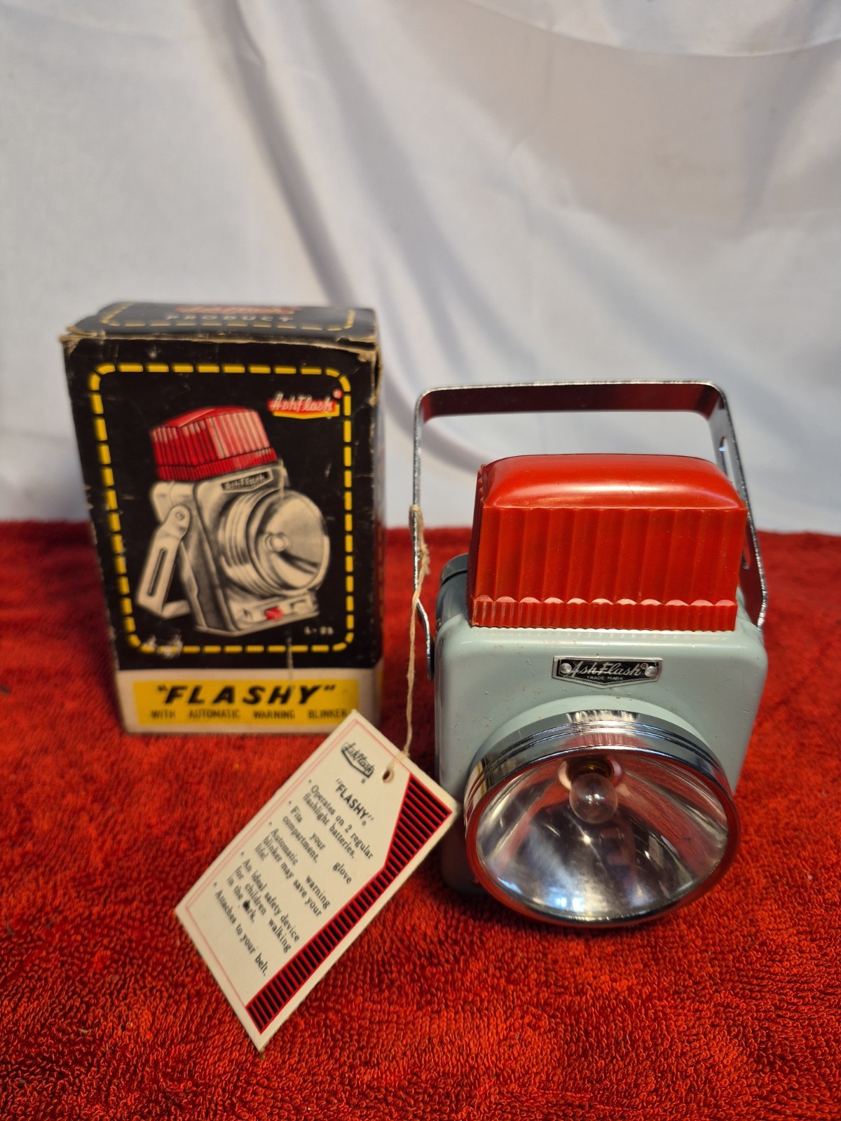 Vintage Ash Flash "Flashy" Warning Flashlight NOS NEW IN BOX