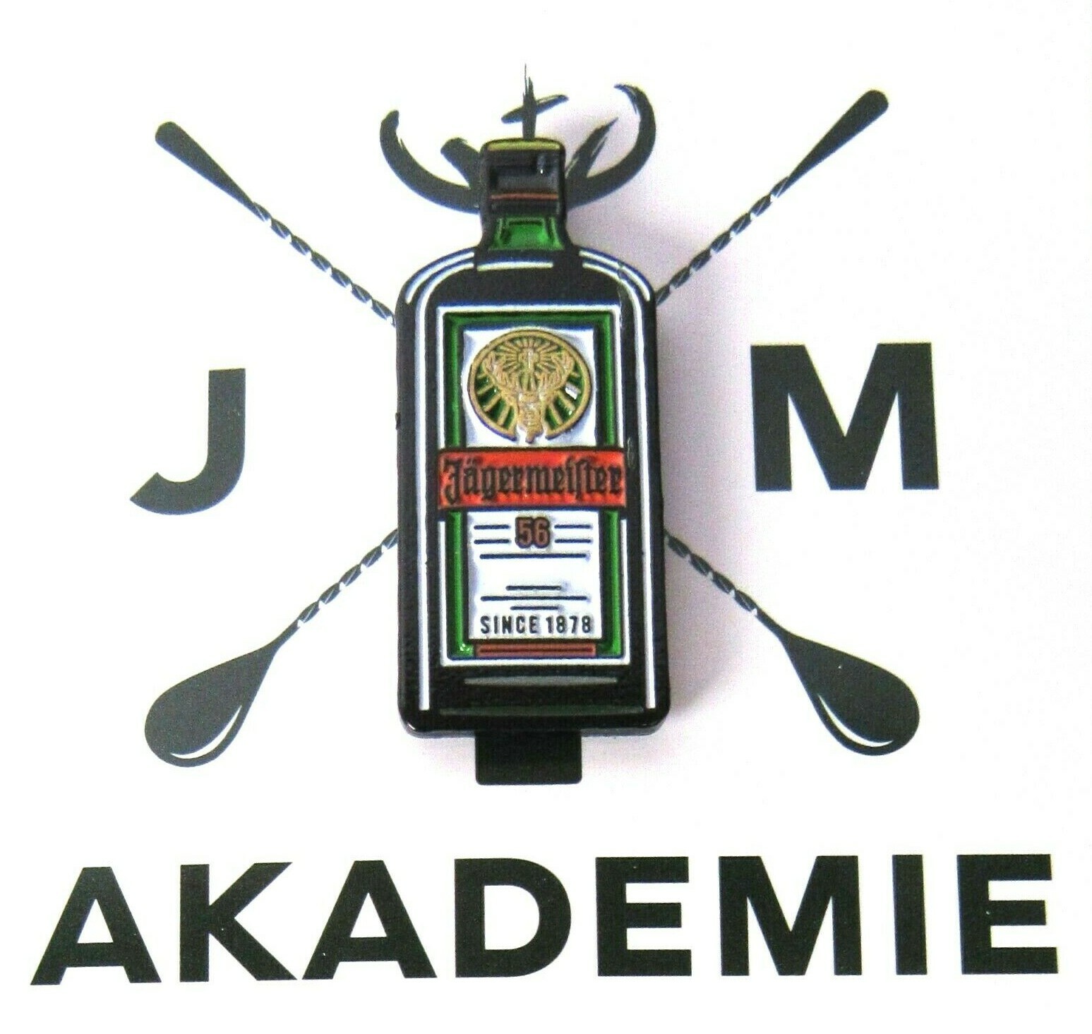 JAGERMEISTER 56 Since 1878 Bottle Shape Lapel Enamel Pin Badge 1.5" NEW 