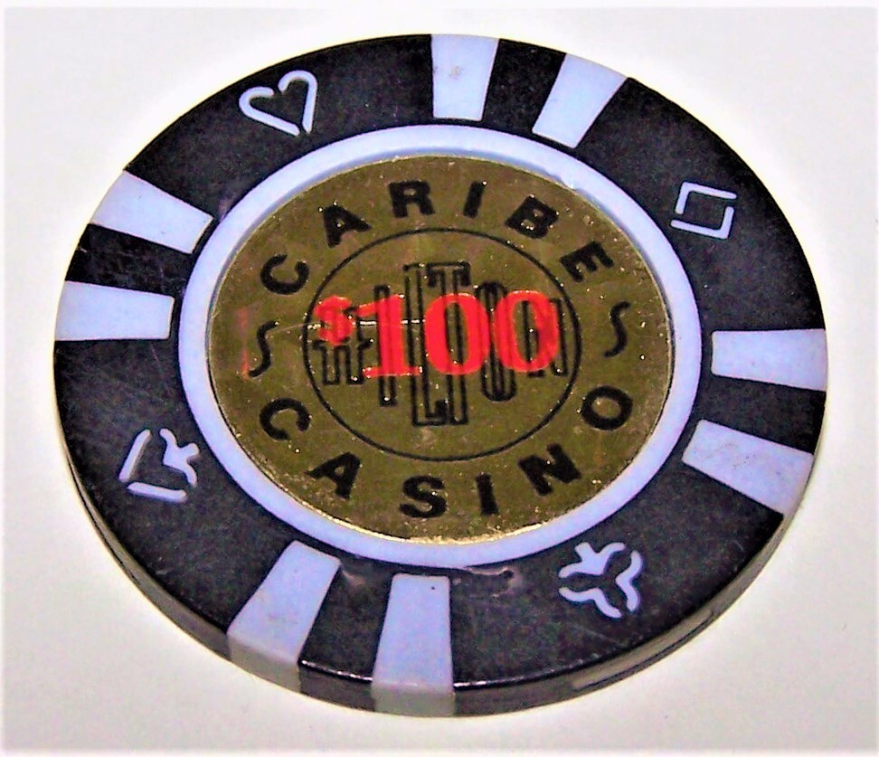 Caribe Hilton Casino Puerto Rico 100 Dollar Gaming Chip as pictured Caribe Hilton Casino Puerto Rico 100 Dollar Gaming Chip as pictured