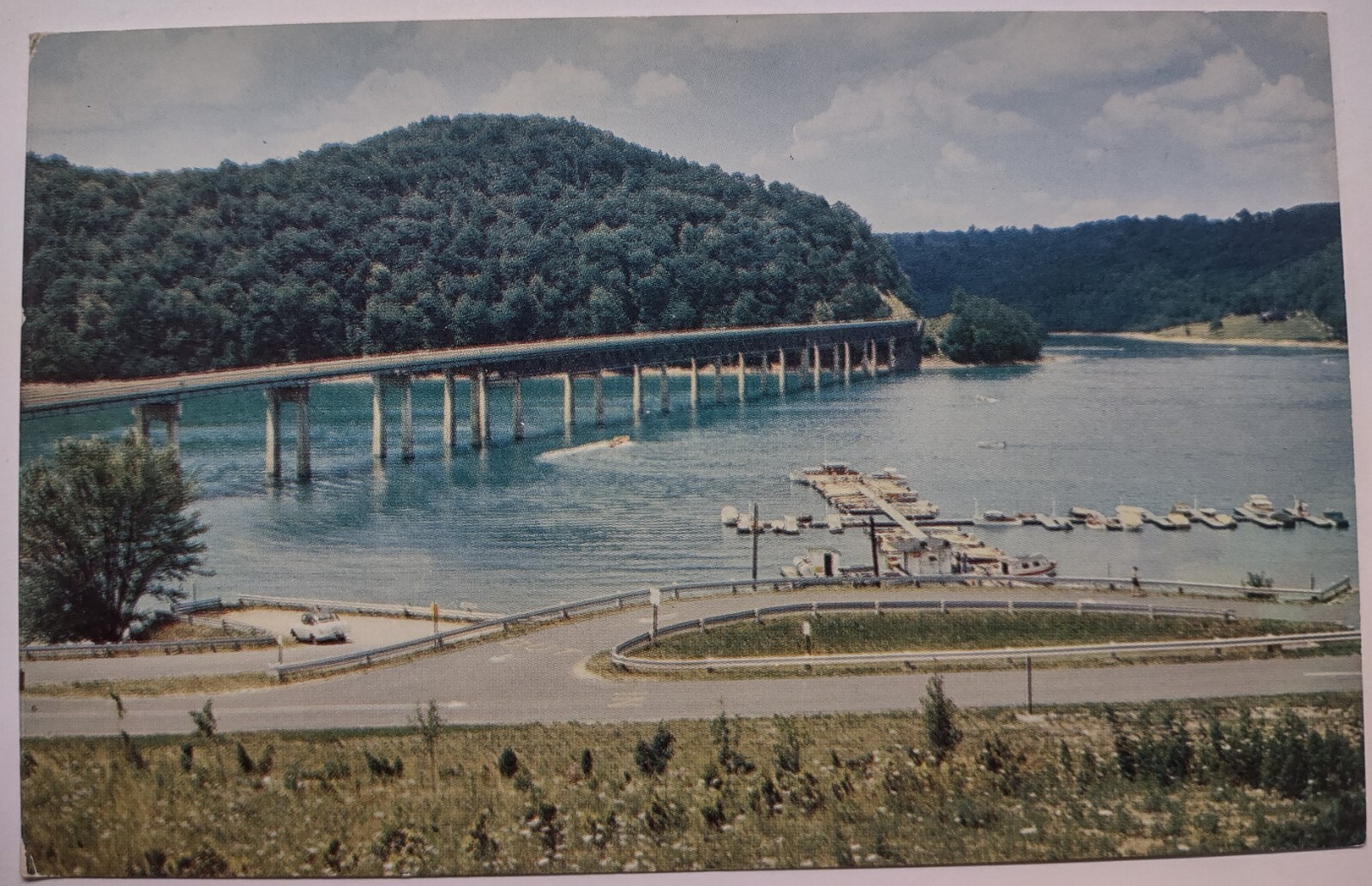 Vintage Youghiogheny Reservoir Bridge Pennsylvania Chrome Postcard