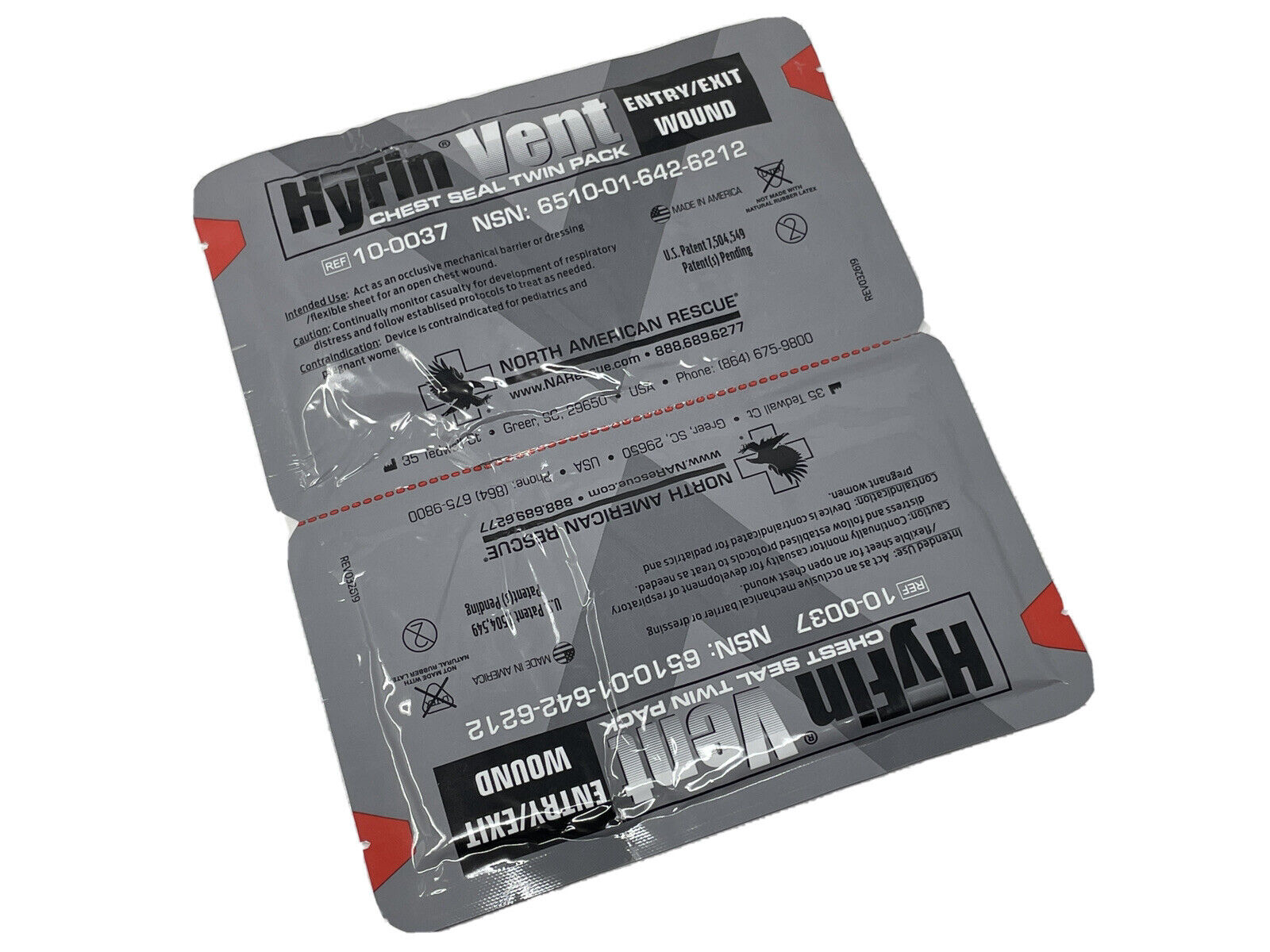 North American Rescue (NAR) HyFin® Vent Chest Seal Twin Pack - Exp 2024-2025
