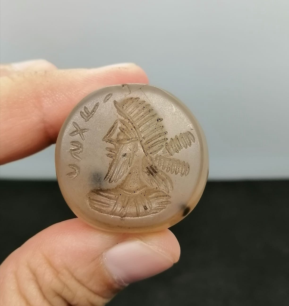 Sassanian Roman Old Agate King Seal Stone Stamp Rare Bead Stamp Sassanian Roman Old Agate King Seal Stone Stamp Rare Bead Stamp