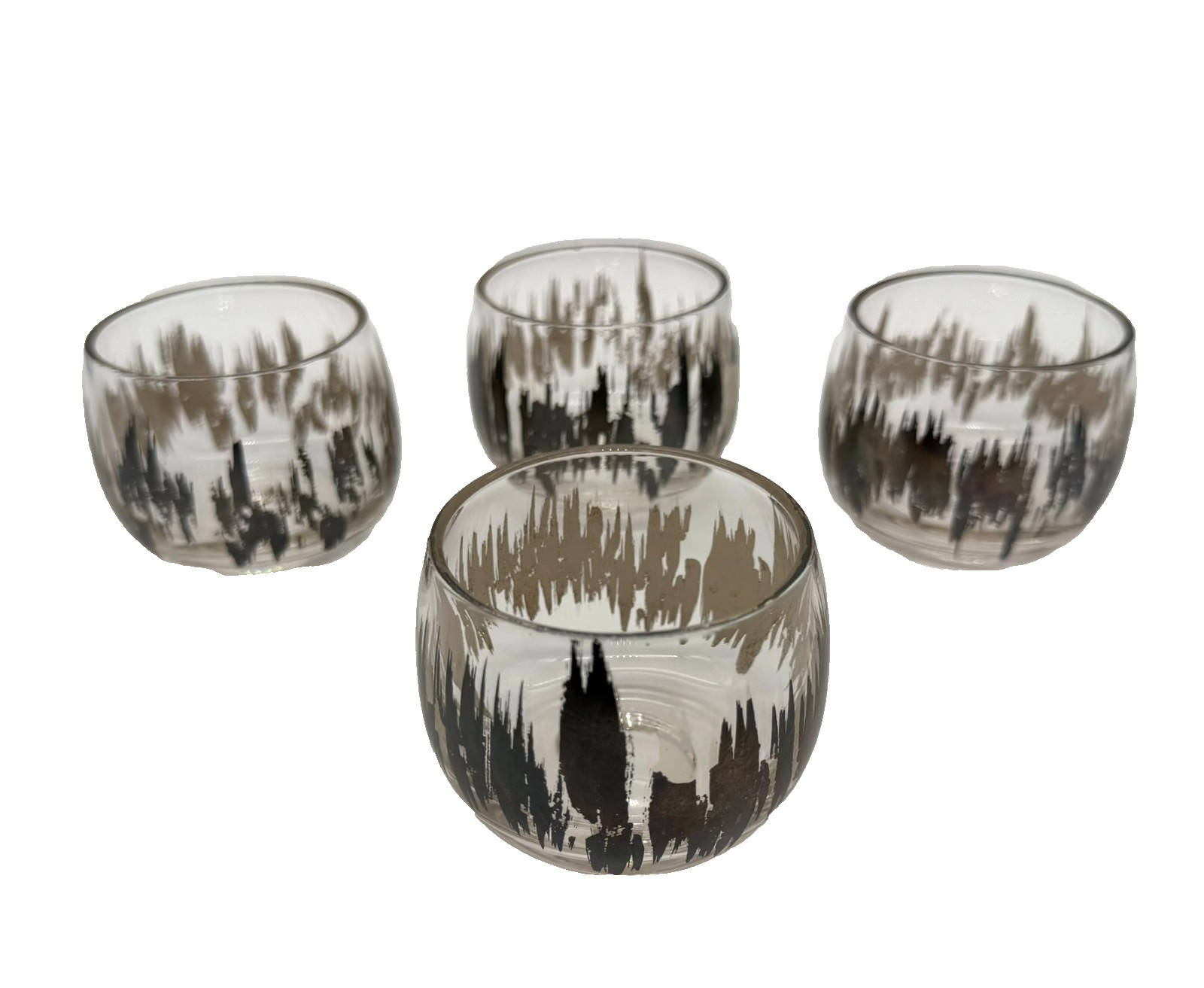 Vintage MCM Dorothy Thrope Aromic Splash Roly-Poly Glasses Barware Set of 4 Vintage MCM Dorothy Thrope Aromic Splash Roly-Poly Glasses Barware Set of 4