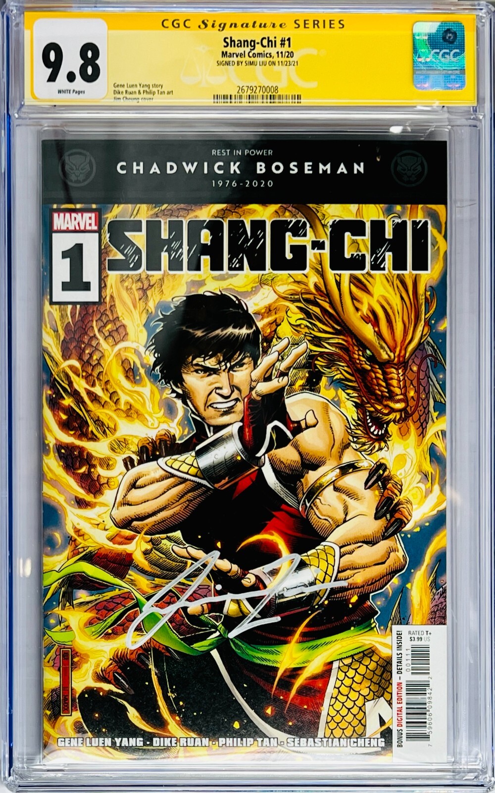 Simu Liu Signed CGC Signature Series Graded 9.8 Shang-Chi #1 Marvel Simu Liu Signed CGC Signature Series Graded 9.8 Shang-Chi #1 Marvel