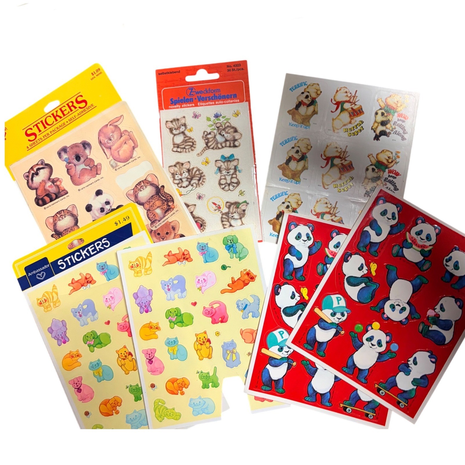 Vintage 70s 80s Sticker Lot Hallmark Ambassador Zweckform Panda Cat Koala Raccn Vintage 70s 80s Sticker Lot Hallmark Ambassador Zweckform Panda Cat Koala Raccn