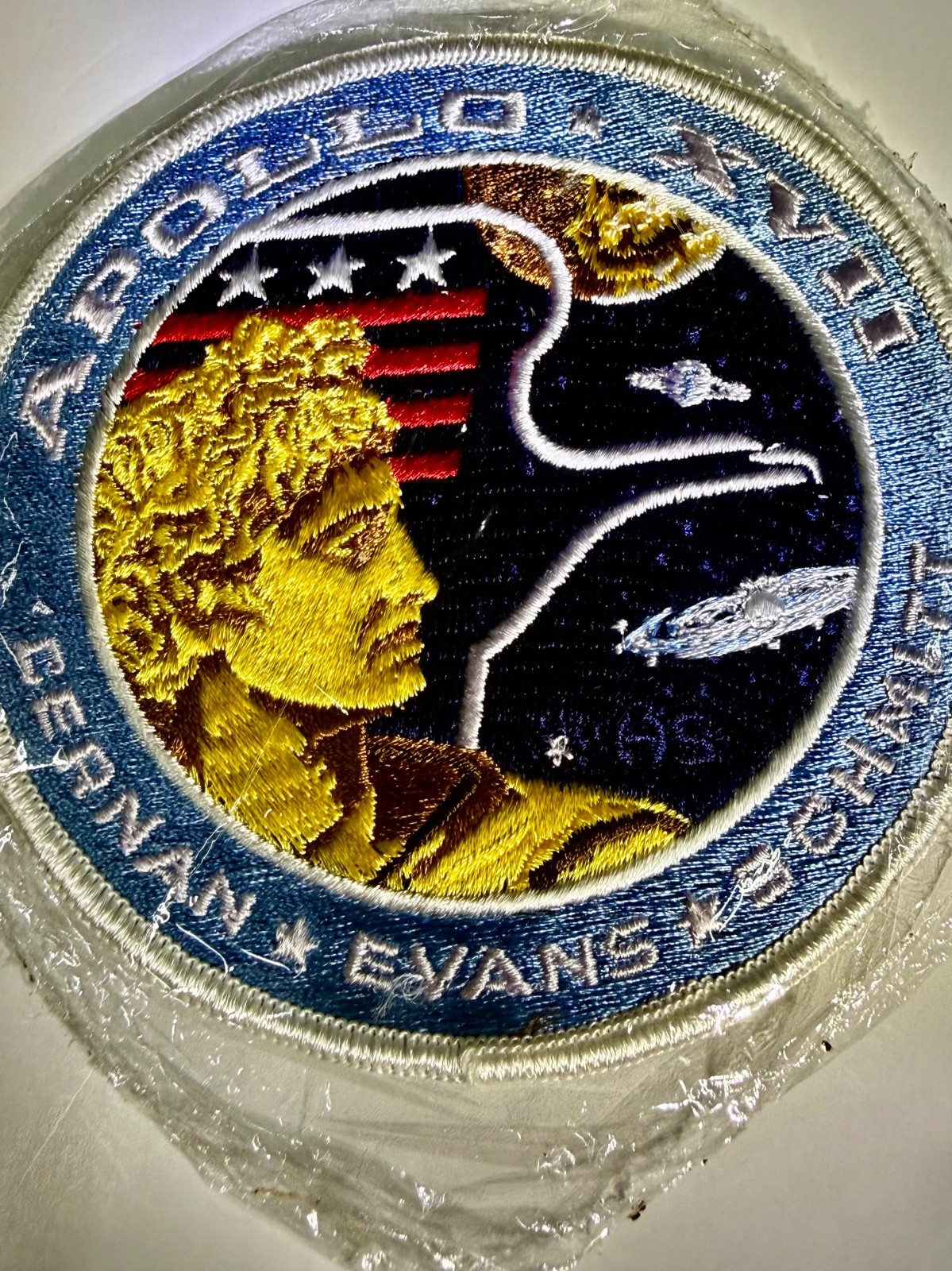 Apollo 17 HS Crew Initial Patch ABEmblem Factory Sealed Original Cellophane Rare Apollo 17 HS Crew Initial Patch ABEmblem Factory Sealed Original Cellophane Rare
