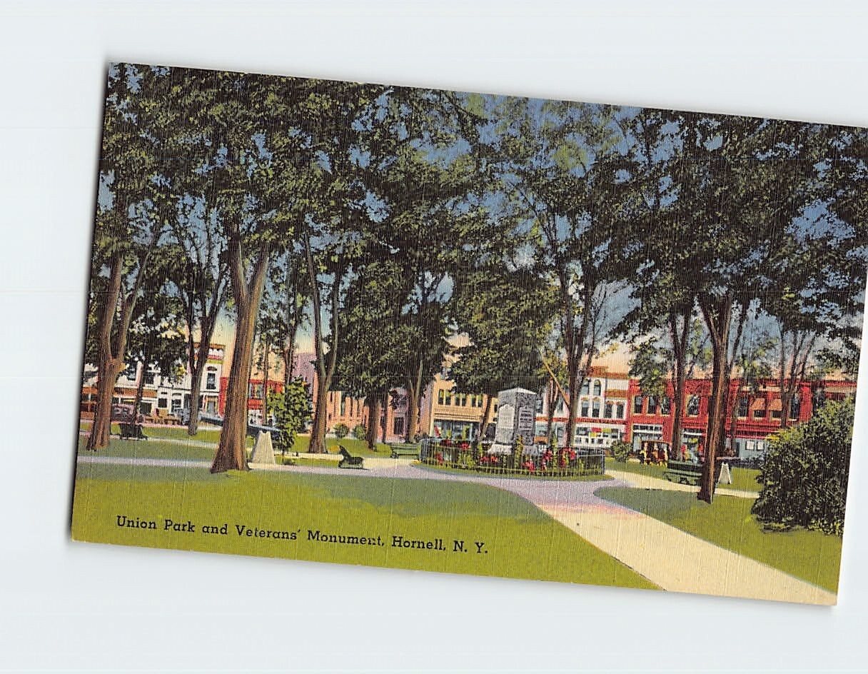 Postcard Union Park and Veterans' Monument Hornell New York USA Postcard Union Park and Veterans' Monument Hornell New York USA