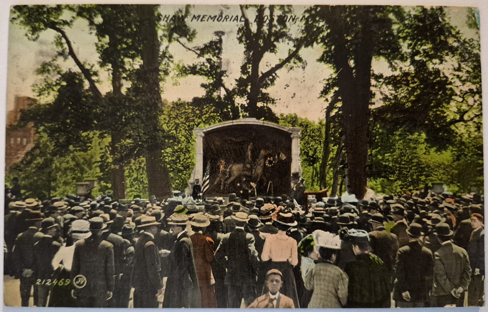 Vintage Postcard Crowd At Shaw Memorial Boston Massachusetts  AA150