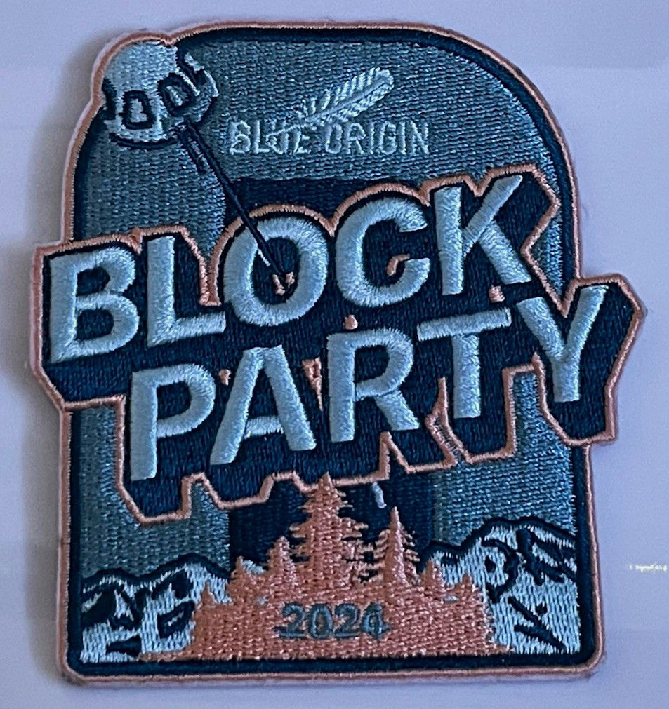 ultra-rare Blue Origin ‘Block Party’ 2024 Embroidered Patch ultra-rare Blue Origin ‘Block Party’ 2024 Embroidered Patch