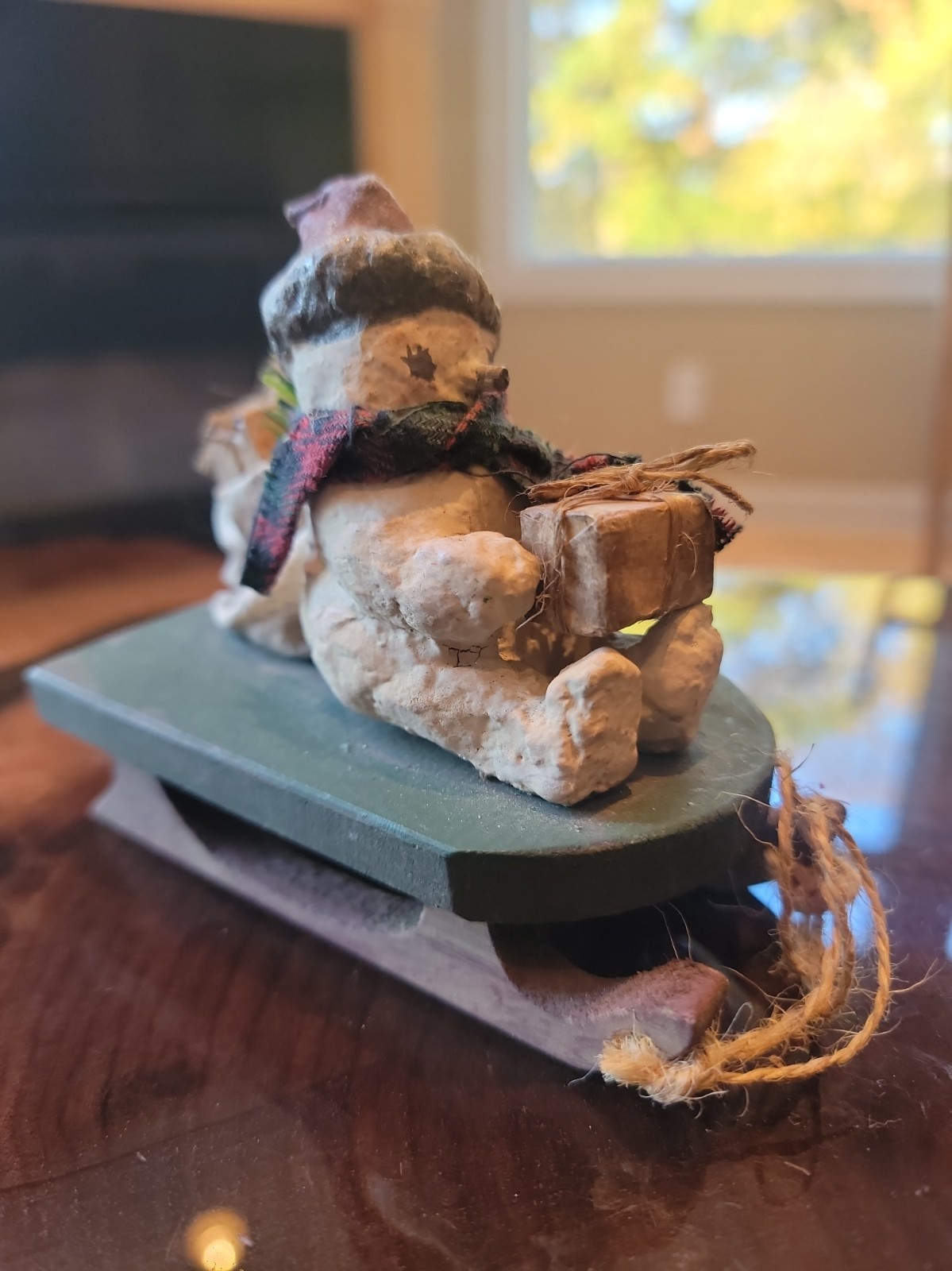 Vtg 1996 Woblers Woods Primitive Rustic Folk Art Snowman Figurine 4x4.5 Vtg 1996 Woblers Woods Primitive Rustic Folk Art Snowman Figurine 4x4.5