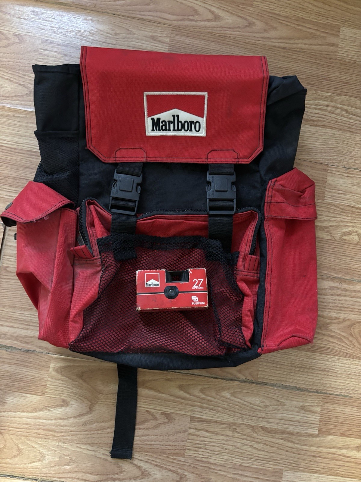 Vintage 90s Marlboro Adventure Team Backpack & Fujifilm Disposable Camera Lot Vintage 90s Marlboro Adventure Team Backpack & Fujifilm Disposable Camera Lot