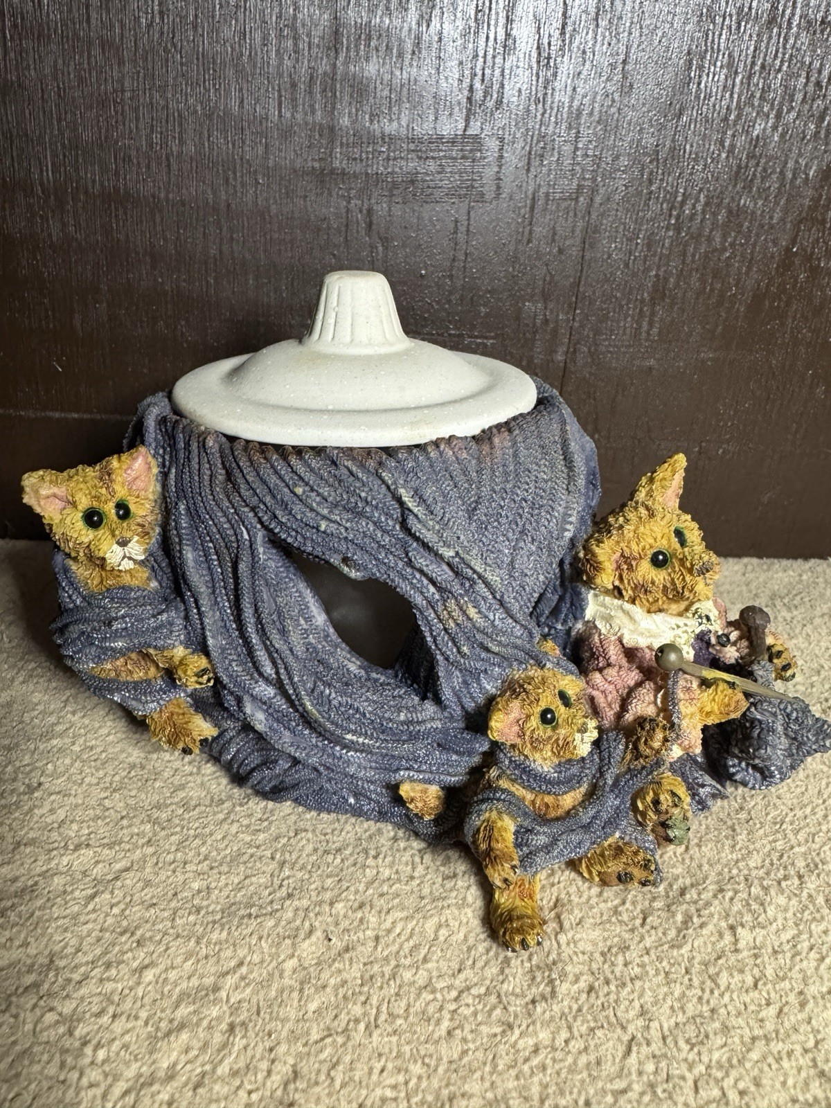 Boyd’s Bears Figurine, Knitting Mother With Children, Preowned With Votives Boyd’s Bears Figurine, Knitting Mother With Children, Preowned With Votives