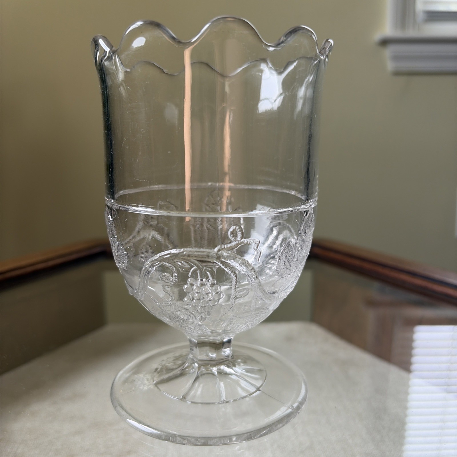 Antique EAPG Bryce Walker Grape Band Spooner Celery Vase Scalloped Rim 1869 asis Antique EAPG Bryce Walker Grape Band Spooner Celery Vase Scalloped Rim 1869 asis