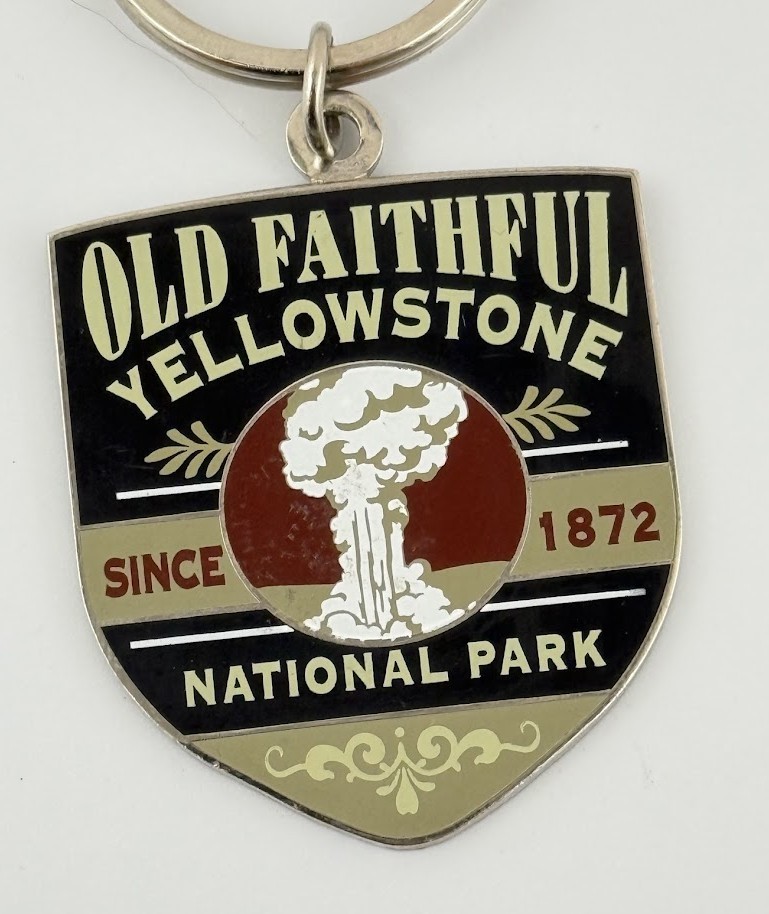 Yellowstone National Park Old Faithful Geyser Vtg Keychain Souvenir Yellowstone National Park Old Faithful Geyser Vtg Keychain Souvenir