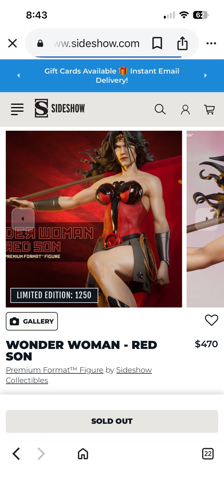 Red Son Wonder Woman- Sideshow Premium Format Statue New Sealed Red Son Wonder Woman- Sideshow Premium Format Statue New Sealed