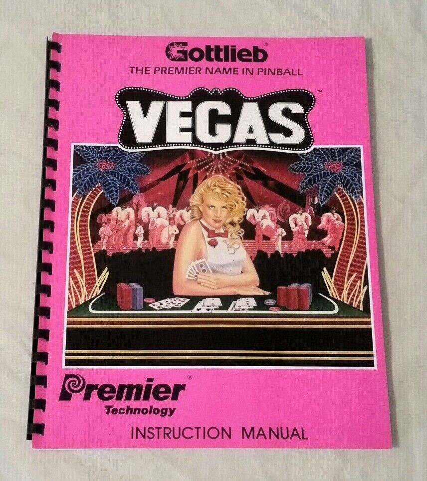 Gottlieb Premier Vegas Pinball Machine Original Manual Schematics NOS 
