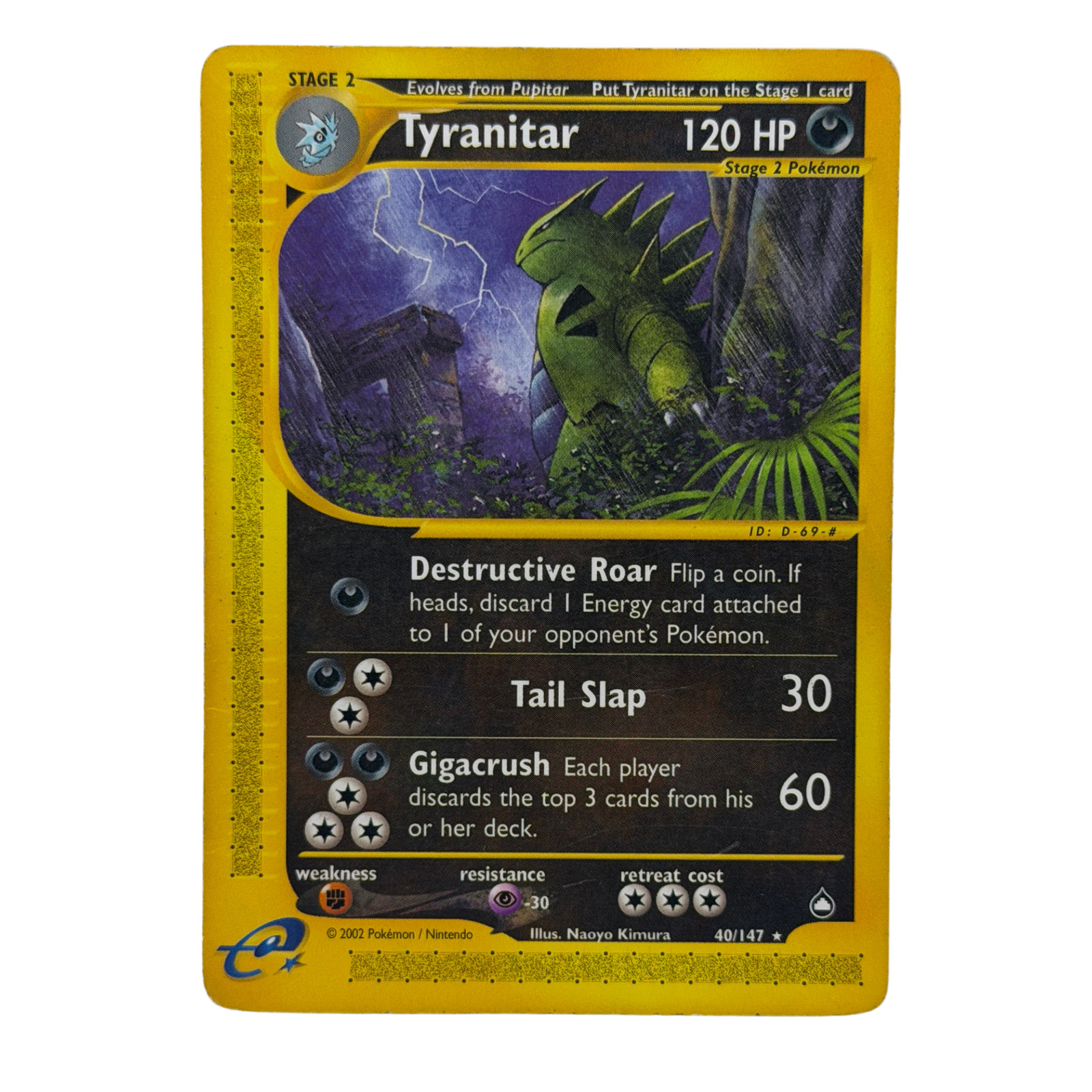 Pokémon TCG: Tyranitar 40/147 Aquapolis Non-Holo HP Pokémon TCG: Tyranitar 40/147 Aquapolis Non-Holo HP