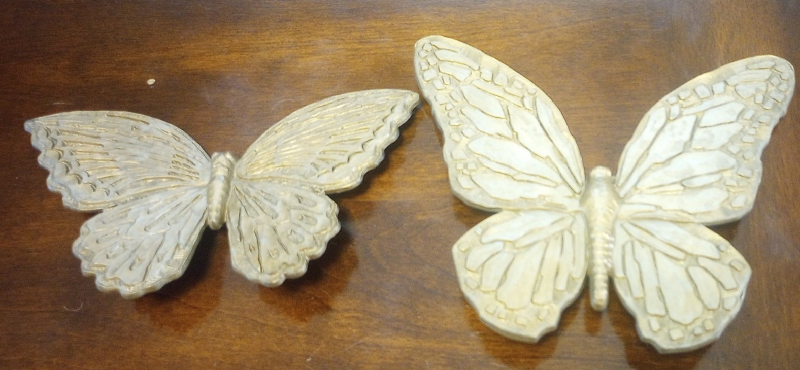 Homco Gold Plastic Butterfles Wall Decor w hooks T7040 & T7041 MCM VTG Homco Gold Plastic Butterfles Wall Decor w hooks T7040 & T7041 MCM VTG