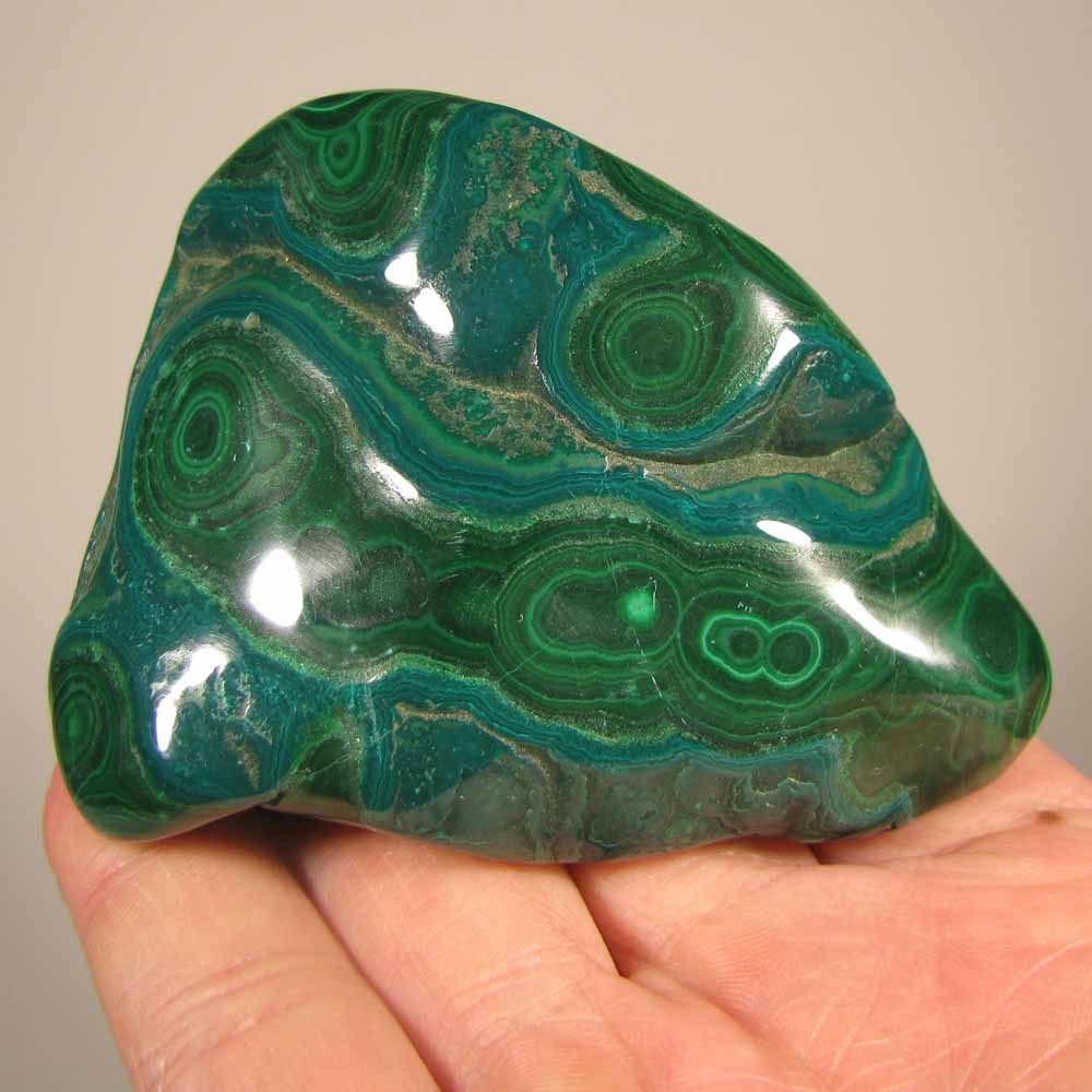 3.2" Polished Botryoidal MALACHITE & CHRYSOCOLLA Gemstone - Congo, Africa 3.2" Polished Botryoidal MALACHITE & CHRYSOCOLLA Gemstone - Congo, Africa