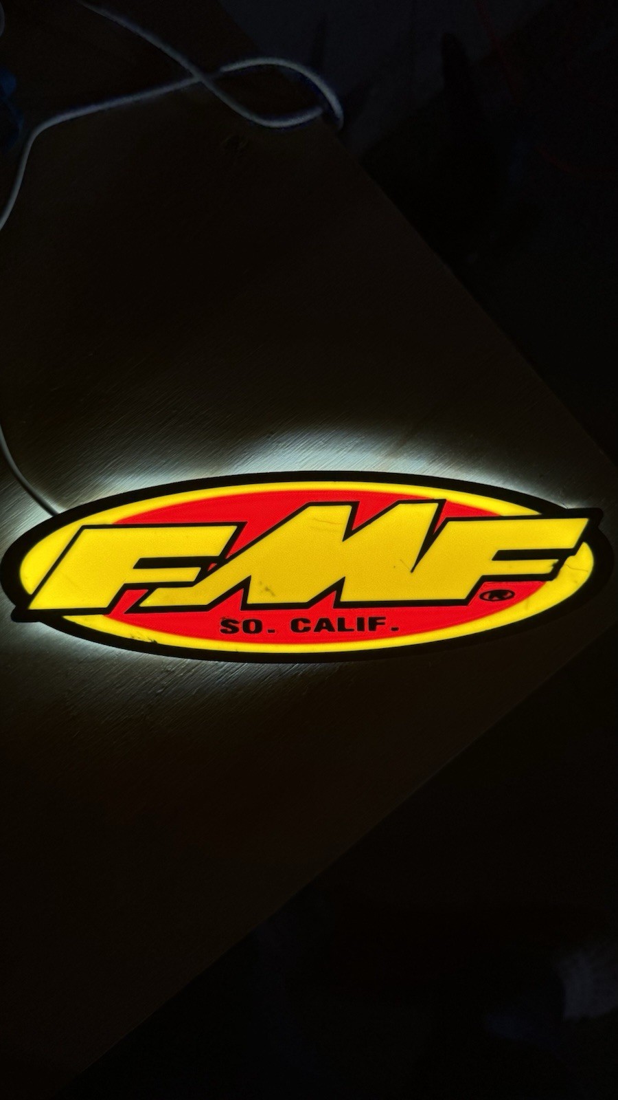 FMF Racing LED Sign – Wall Mount Garage Light – Motocross Decor – USB Powered