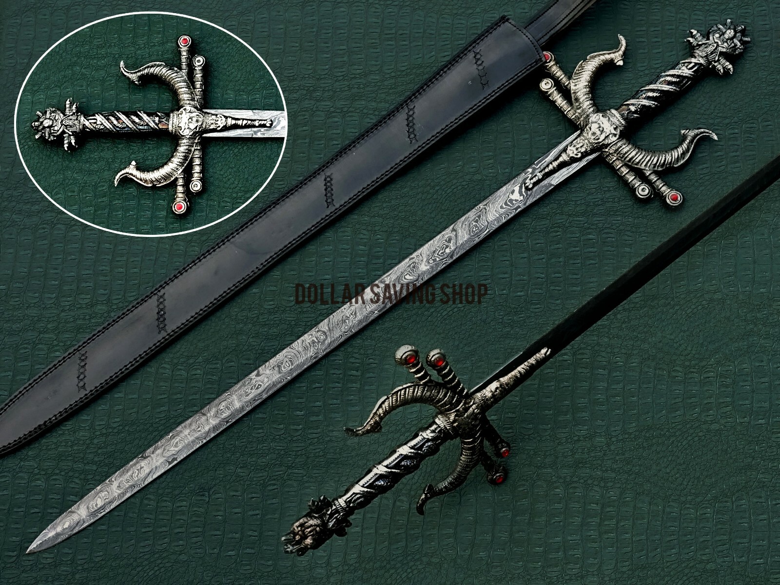 Handmade Damascus Blade 40" Long King Odin Sword of Norse mythology, Gungnir. Handmade Damascus Blade 40" Long King Odin Sword of Norse mythology, Gungnir.