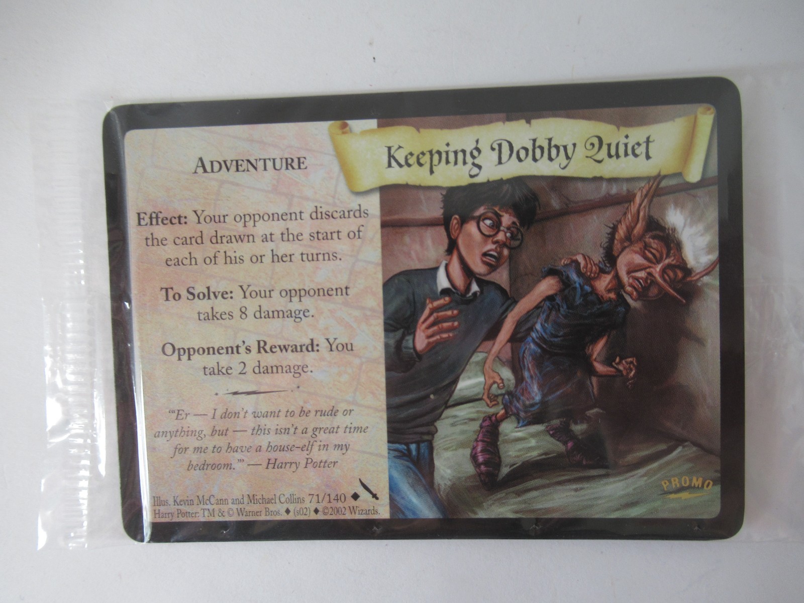 2002 HARRY POTTER Wizards TCG PROMO CARD Keeping Dobby Quiet Still Sealed 2002 HARRY POTTER Wizards TCG PROMO CARD Keeping Dobby Quiet Still Sealed