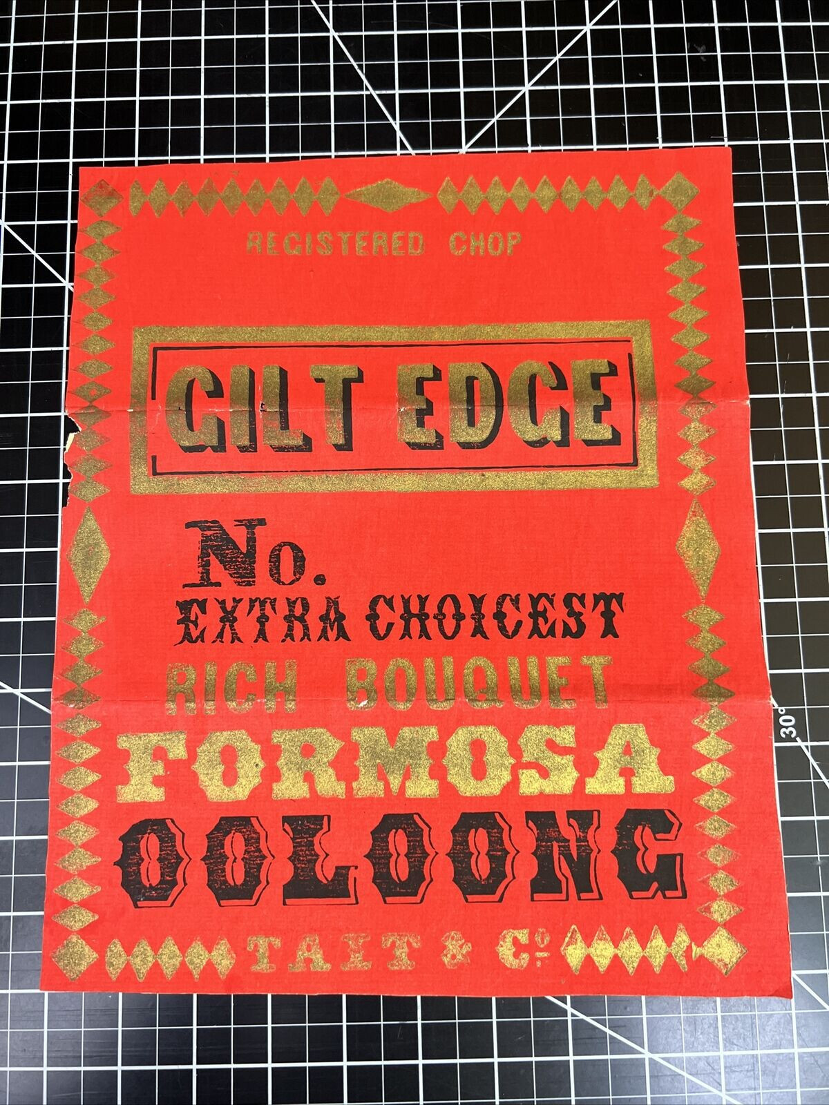 Antique 1890-1920s Rice Paper Formosa Ooloong Tea Label Poster Ephemera ...