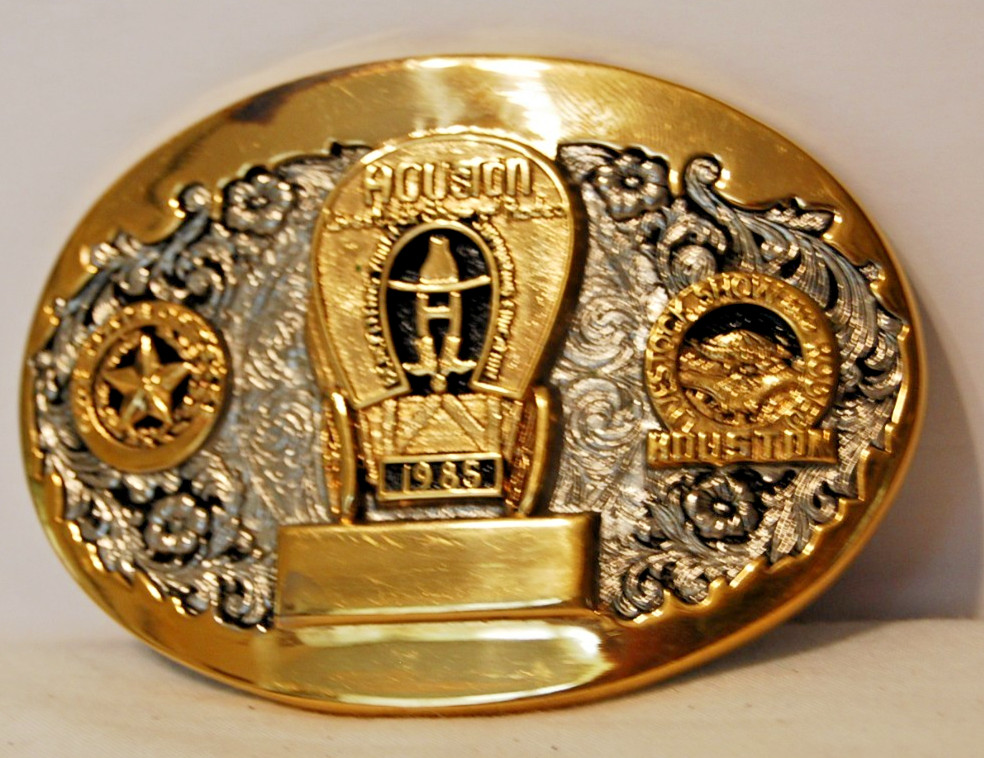1985 Houston Livestock Show Rodeo Belt Buckle 1985 Houston Livestock Show Rodeo Belt Buckle