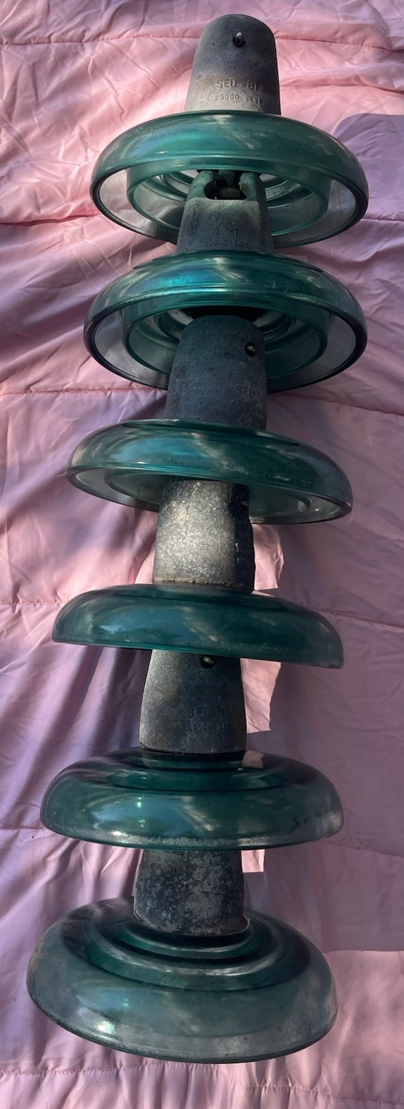 Vintage Glass Power Line Insulator String 50,000 LBS High Voltage Utility Vintage Glass Power Line Insulator String 50,000 LBS High Voltage Utility