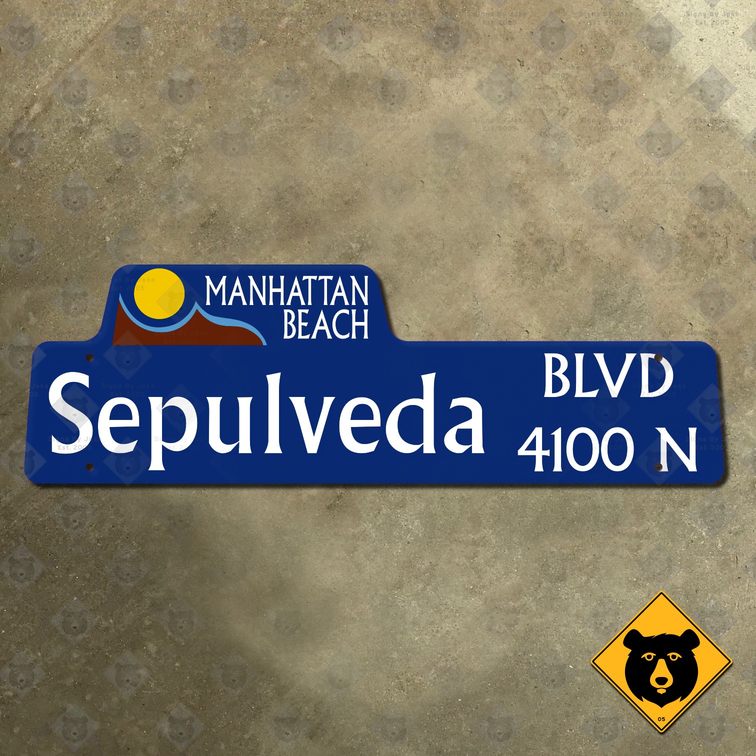 Manhattan Beach California Sepulveda Boulevard street road sign 32x10 Manhattan Beach California Sepulveda Boulevard street road sign 32x10