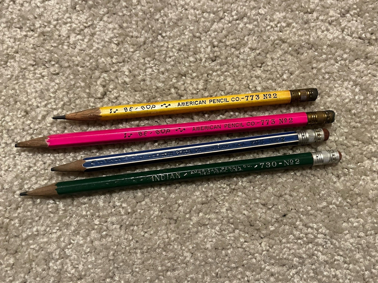 Vintage American Pencil Co Lot Of 4 - Be Bop 773, Indian 730, Splendor 755 Vintage American Pencil Co Lot Of 4 - Be Bop 773, Indian 730, Splendor 755