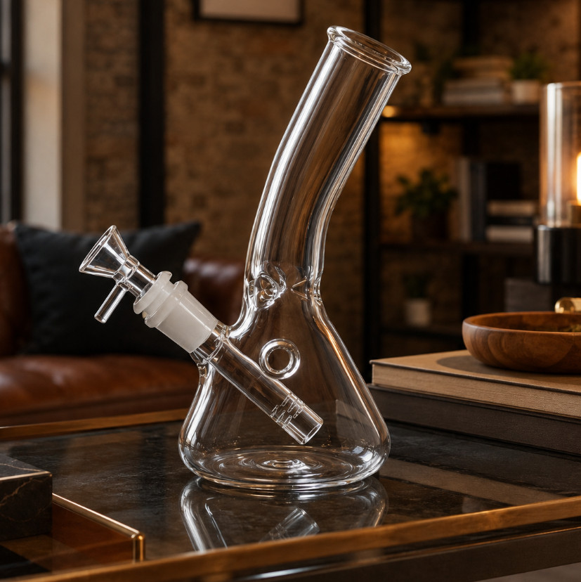 8 In Glass Bong Heavy Duty Glass Beaker Bong Water Pipe with 14mm Bowl & Screen 8 In Glass Bong Heavy Duty Glass Beaker Bong Water Pipe with 14mm Bowl & Screen