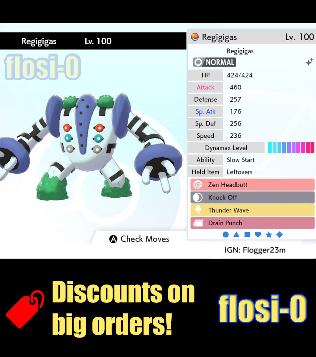 Pokemon Sword and Shield 6IV Shiny Regigigas Pokemon Sword and Shield 6IV Shiny Regigigas