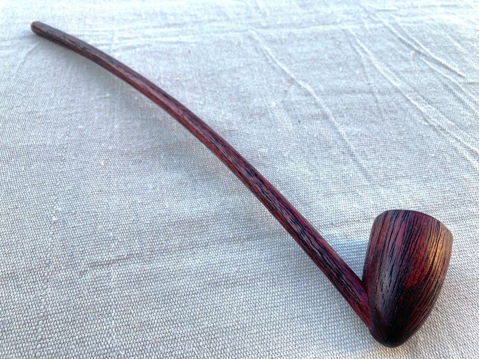 Smoking Pipe Long Stem Tobacco Pipe Brushed Black and OxBlood Smoking Pipe Long Stem Tobacco Pipe Brushed Black and OxBlood