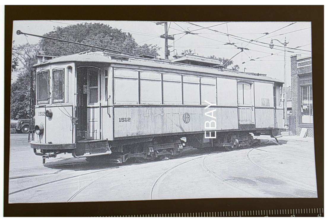 UER #1512 Ex P&D Broad St Car House Providence RI Trolley Photo Negative UER #1512 Ex P&D Broad St Car House Providence RI Trolley Photo Negative