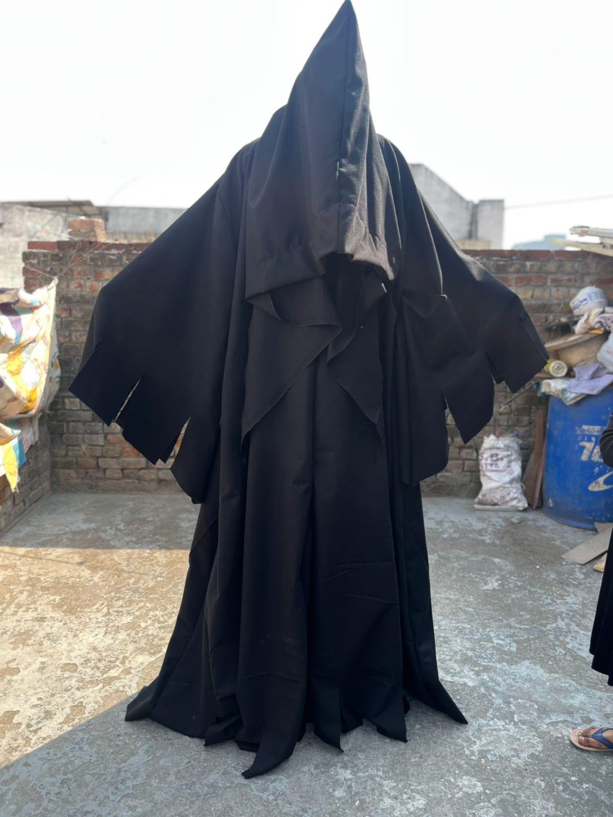 Dark Nazgul Inspired Hooded Cloak | Medieval Black Wraith Robe Halloween Costume Dark Nazgul Inspired Hooded Cloak | Medieval Black Wraith Robe Halloween Costume