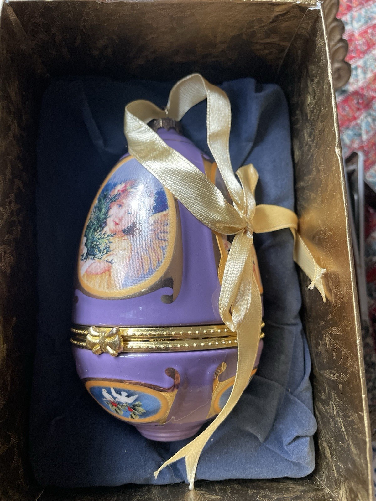 2008 Mr Christmas Musical Egg Ornament Porcelain Valerie Parr Hill Purple 2008 Mr Christmas Musical Egg Ornament Porcelain Valerie Parr Hill Purple