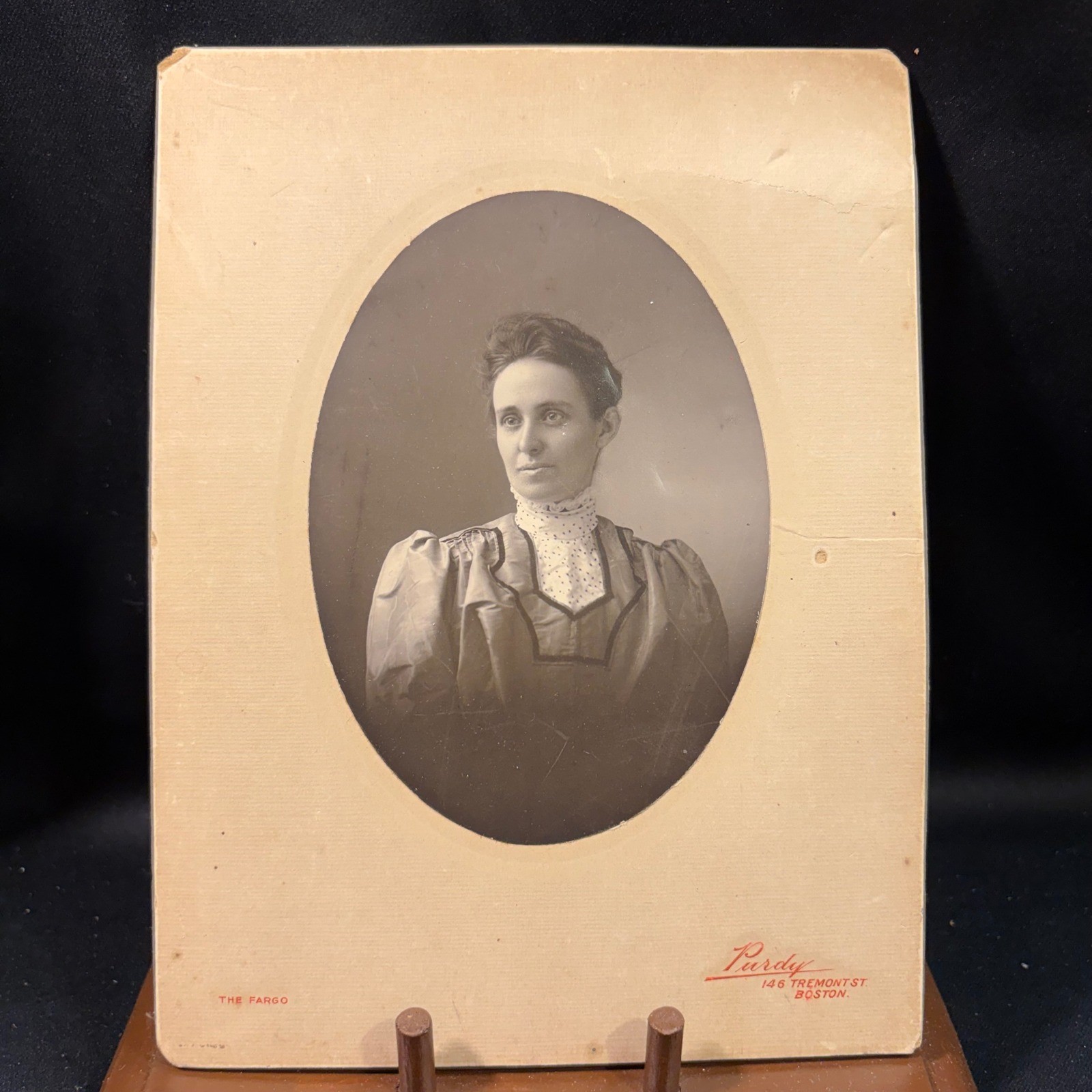 Purdy Boston Cabinet Card Photo Victorian Woman Fargo Mount 146 Tremont St. Purdy Boston Cabinet Card Photo Victorian Woman Fargo Mount 146 Tremont St.
