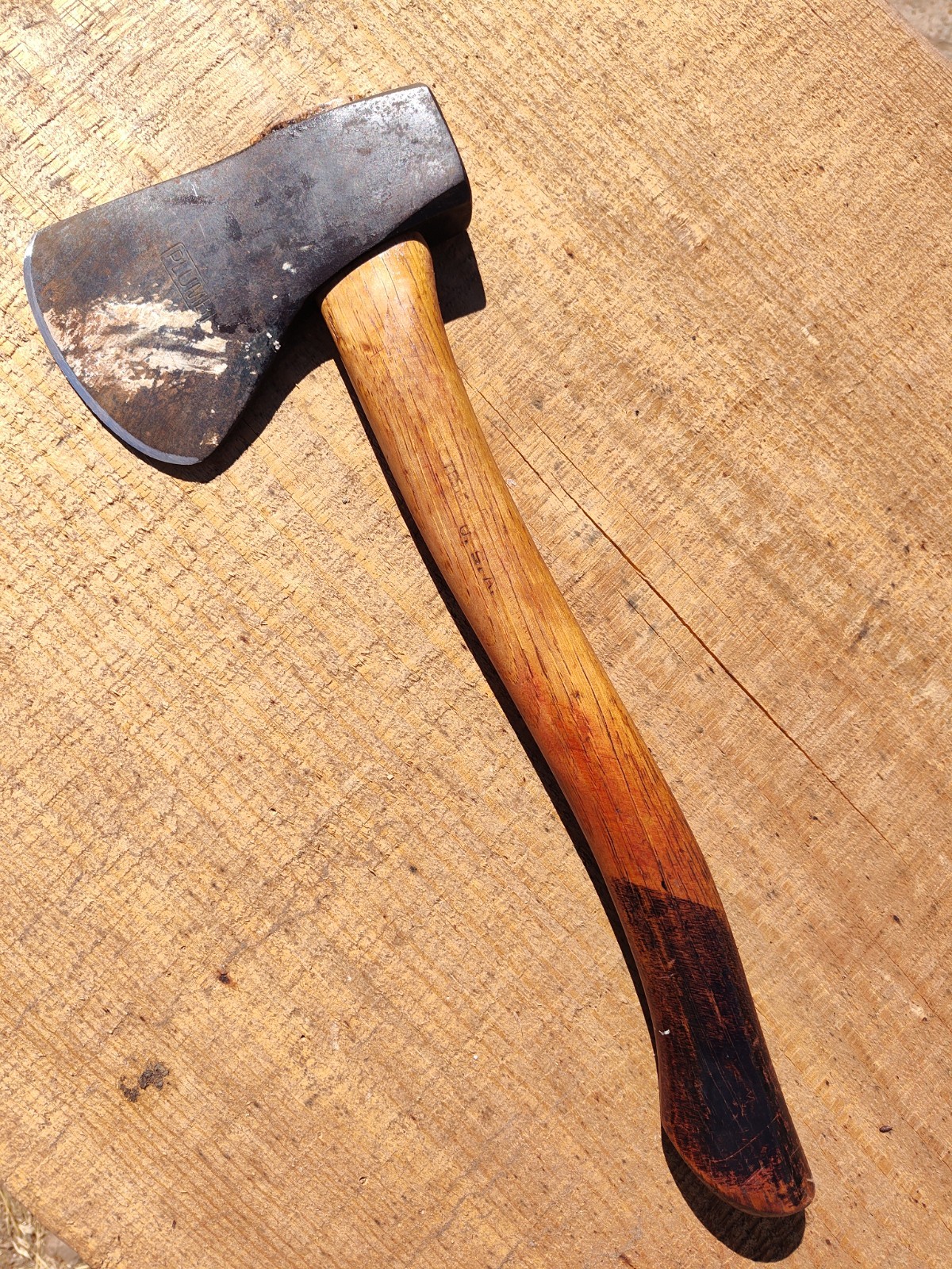 PLUMB "HATCHET AXE": 2 Lb. 3 Oz. 16" Original HICKORY HANDLE, VINTAGE PLUMB "HATCHET AXE": 2 Lb. 3 Oz. 16" Original HICKORY HANDLE, VINTAGE